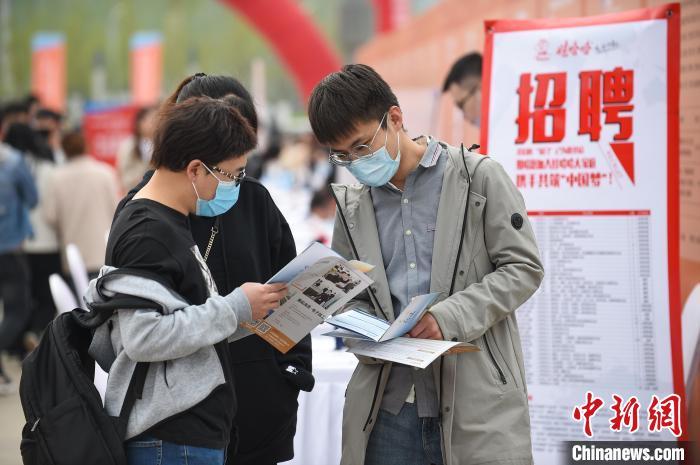 資料圖：大學生翻看招聘簡章。 武俊杰 攝